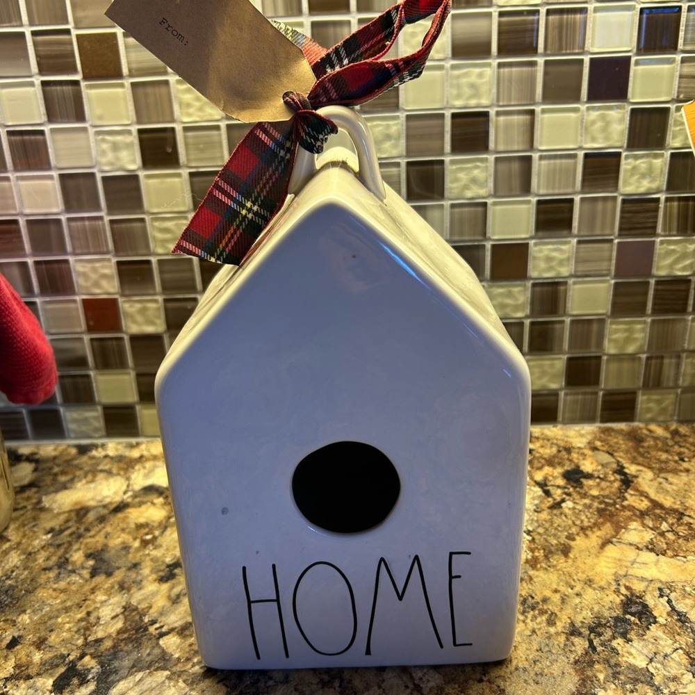 Rae Dunn White Ceramic Bird House